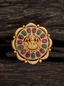 Kushal's Fashion Jewellery Gold-Plated Ethnic Finger Ring