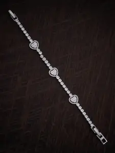 Kushal's Fashion Jewellery Women Rhodium-Plated Cubic Zirconia Wraparound Bracelet