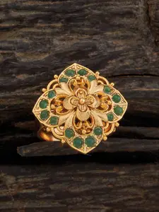 Kushal's Fashion Jewellery Gold Plated Adjustable Finger Ring