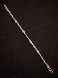 Kushal's Fashion Jewellery Rose Gold Plated Cubic Zirconia Wraparound Bracelet