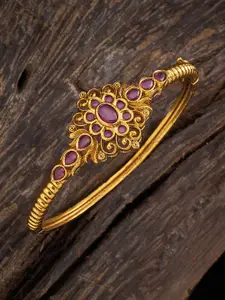 Kushal's Fashion Jewellery Antique Gold-Plated Kada Bracelet