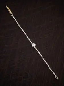 Kushal's Fashion Jewellery Cubic Zirconia Rhodium-Plated Wraparound Bracelet