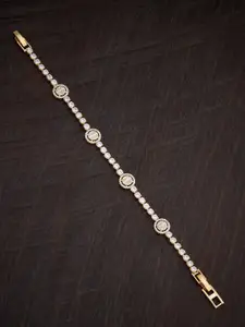 Kushal's Fashion Jewellery Rose Gold Plated CZ Studded Wraparound Bracelet