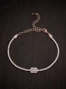 Kushal's Fashion Jewellery Cubic Zirconia Rose Gold-Plated Wraparound Bracelet