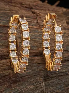 Kushal's Fashion Jewellery Gold-Plated Contemporary Hoop Earrings