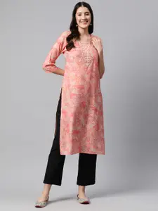 Readiprint Bandhani Printed Zari Pure Silk Kurta