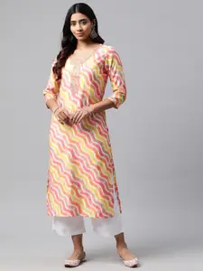 Readiprint Printed Mirror Work Pure Silk Kurta