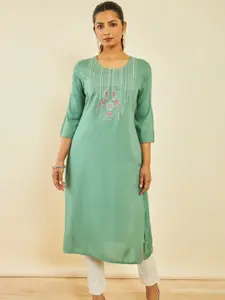 Soch Ethnic Motifs Yoke Design Sequined Thread Work Kurta