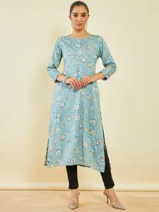 Soch Ethnic Motif Printed Round Neck Straight kurta
