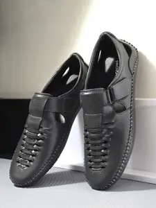 Provogue Men Textured Shoe-Style Sandals