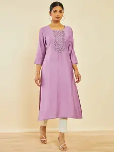 Soch Embellished Yoke Design Straight  Kurta