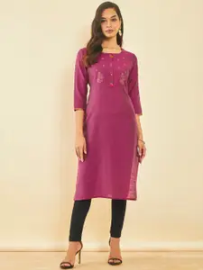 Soch Floral Yoke Design Straight Kurta