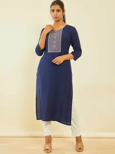 Soch Ethnic Motifs Yoke Design Regular Kurta