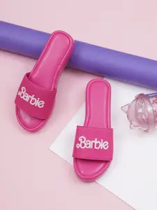 HASTEN Barbie Printed Open Toe Flatform Heels