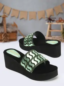 madam glorious Embellished Flatform Heels