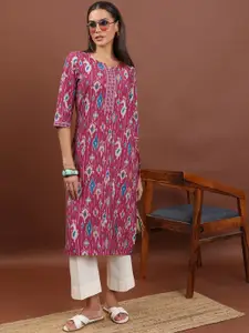 Vishudh Ethnic Printed Straight Kurta