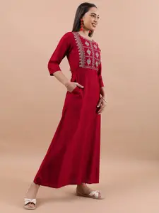Vishudh Red Maxi Dress