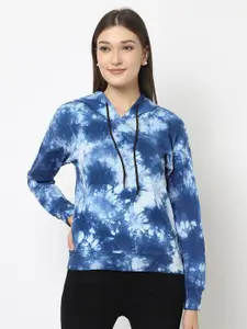 VISO Abstract Printed Hooded Pullover Sweatshirt
