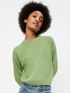 max Cable Knit Self Design Acrylic Pullover Sweaters