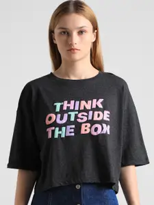 ONLY Typography Printed Boxy T-shirt