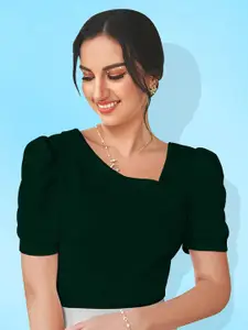 Dream Beauty Fashion Asymmetric Neck Puff Sleeve Regular Top