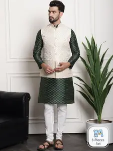 SOJANYA Paisley Woven Design Straight Kurta With Churidar