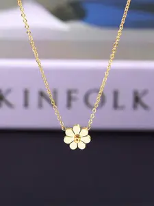 MYKI Gold-Plated Flower Pendant With Chain