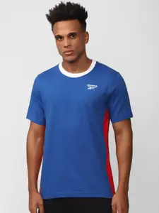 Reebok Round Neck Colourblocked Pure Cotton T-shirt