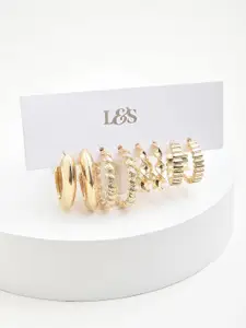 Lilly & sparkle Set Of 4 Gold-Plated Contemporary Half Hoop Earrings