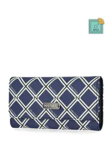 Nautica Women Printed RFID Long Three Fold Wallet