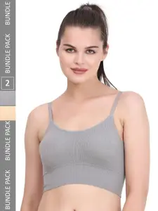 MYSHA Pack Of 2 Full Coverage Lightly Padded Workout Bra With All Day Comfort