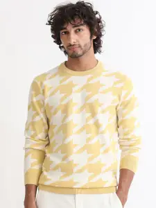 RARE RABBIT Abstract Printed Round Neck Pullover