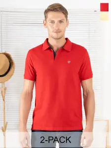 Lux Cozi Pack Of 2 Polo Collar Cotton Casual T-shirts