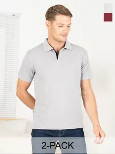 Lux Cozi Pack Of 2 Polo Collar Cotton T-Shirts