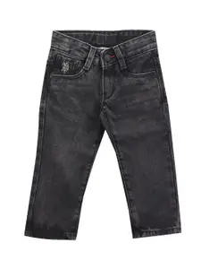 U.S. Polo Assn. Kids Boys Slim Fit Whiskers & Chevrons Light Fade Pure Cotton Jeans