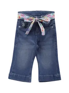 U.S. Polo Assn. Kids Infant Girls Mid-Rise Bootcut Light Fade Stretchable Jeans