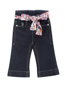 U.S. Polo Assn. Kids Girls Bootcut Mid-Rise Low Distress Stretchable Jeans