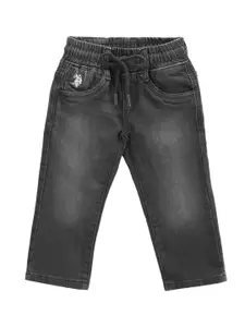 U.S. Polo Assn. Kids Boys Mid-Rise Low Distress Light Fade Stretchable Jeans