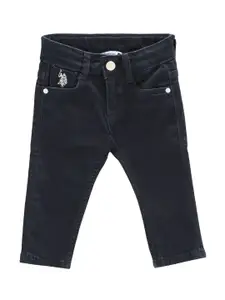 U.S. Polo Assn. Kids Girls Mid-Rise Slim Fit Clean Look Stretchable Jeans