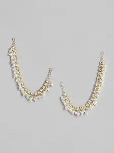 Peora Gold-Plated Kundan Contemporary Ear Cuff Earrings