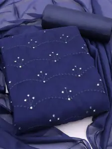 APNISHA Ethnic Motifs Embroidered Mirror Work Detailed Unstitched Dress Material