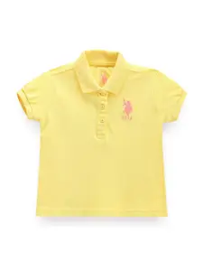 U.S. Polo Assn. Kids Girls Polo Collar Pure Cotton T-Shirt