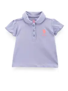 U.S. Polo Assn. Kids Girls Polo Collar Pure Cotton T-shirt