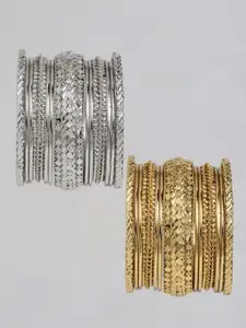 Peora Women 26 Pieces Gold & Silver-Plated Bangles Set