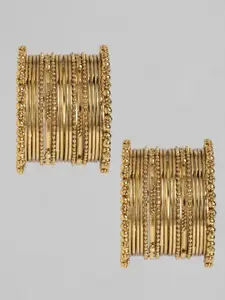 Peora Women 40 Pieces Gold-Plated Bangles Set