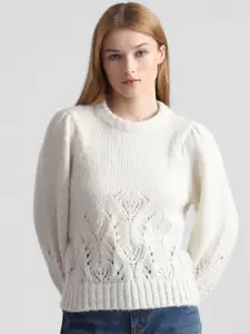 ONLY Self Design Open Knit Pullover
