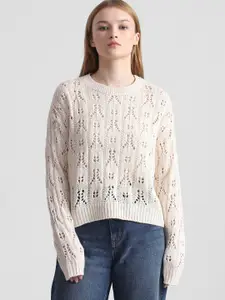 ONLY Self Design Open Knit Pullover