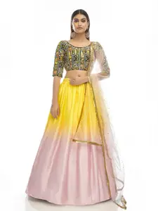 Fusionic Embroidered Semi-Stitched Lehenga & Unstitched Blouse With Dupatta