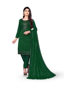 MANVAA Floral Embroidered Sequinned Unstitched Dress Material