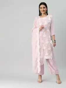 MANVAA Floral Embroidered Unstitched Dress Material